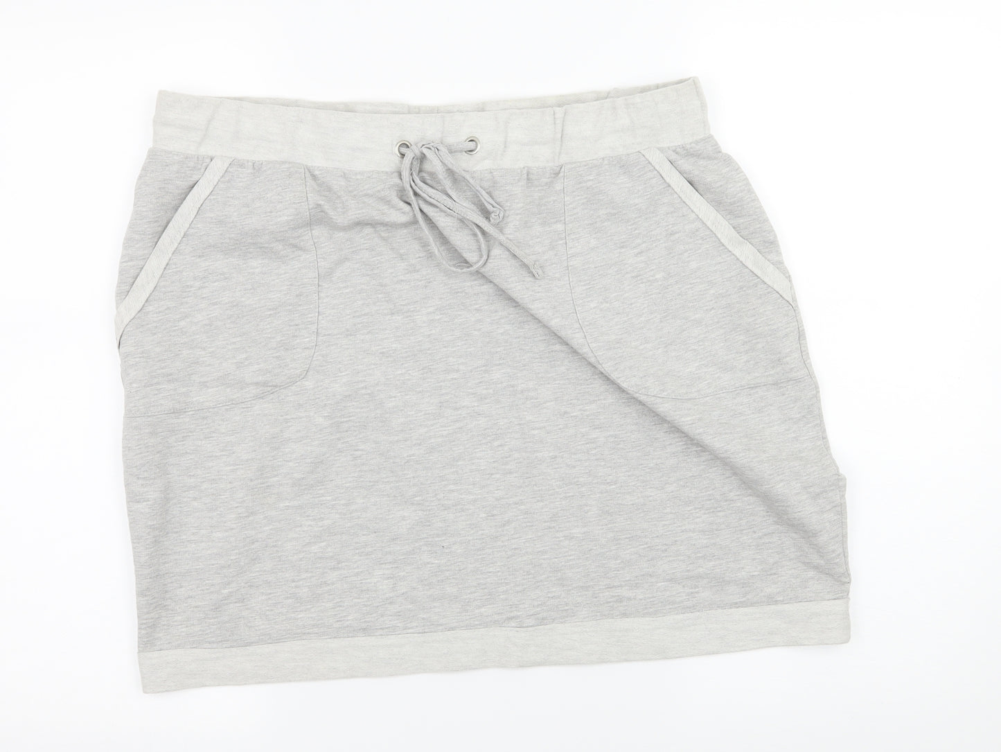 Womens Womens Grey  Jersey Mini Skirt Size XL