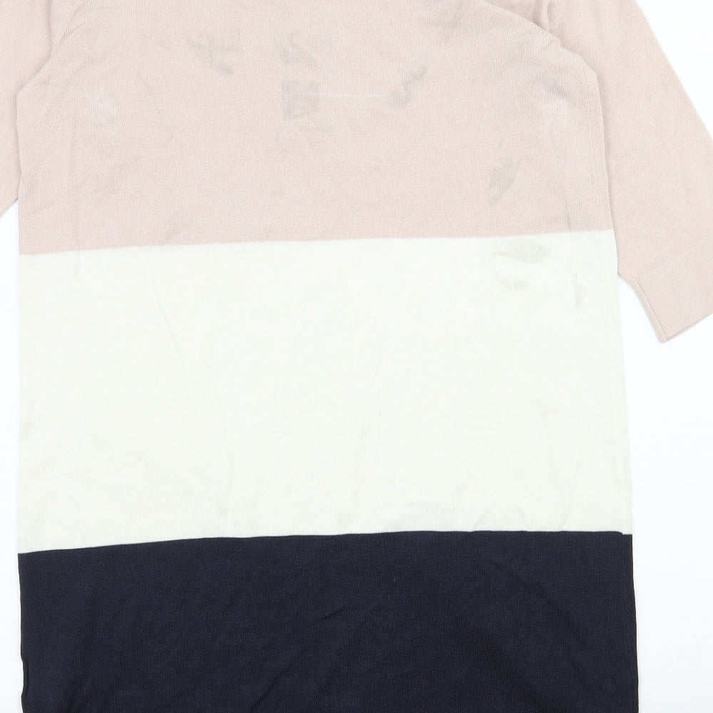 Phase Eight Womens Pink Striped Jersey T-Shirt Dress  Size 12