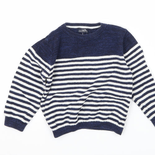 NEXT Boys Blue Striped Knit Pullover Jumper Size 18-24 Months