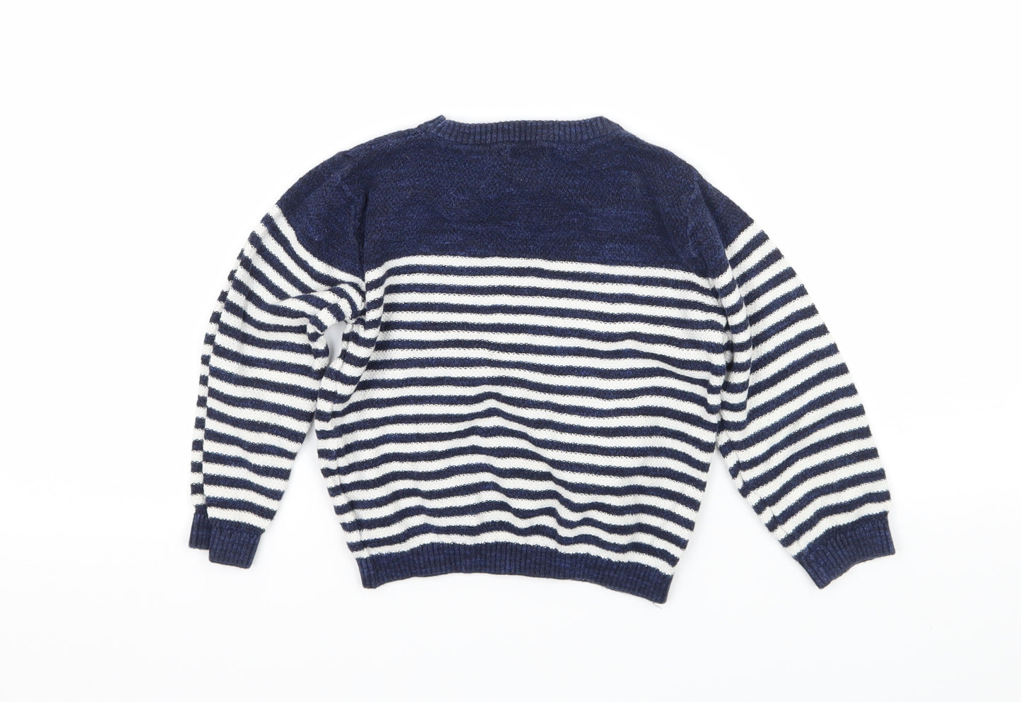 NEXT Boys Blue Striped Knit Pullover Jumper Size 18-24 Months