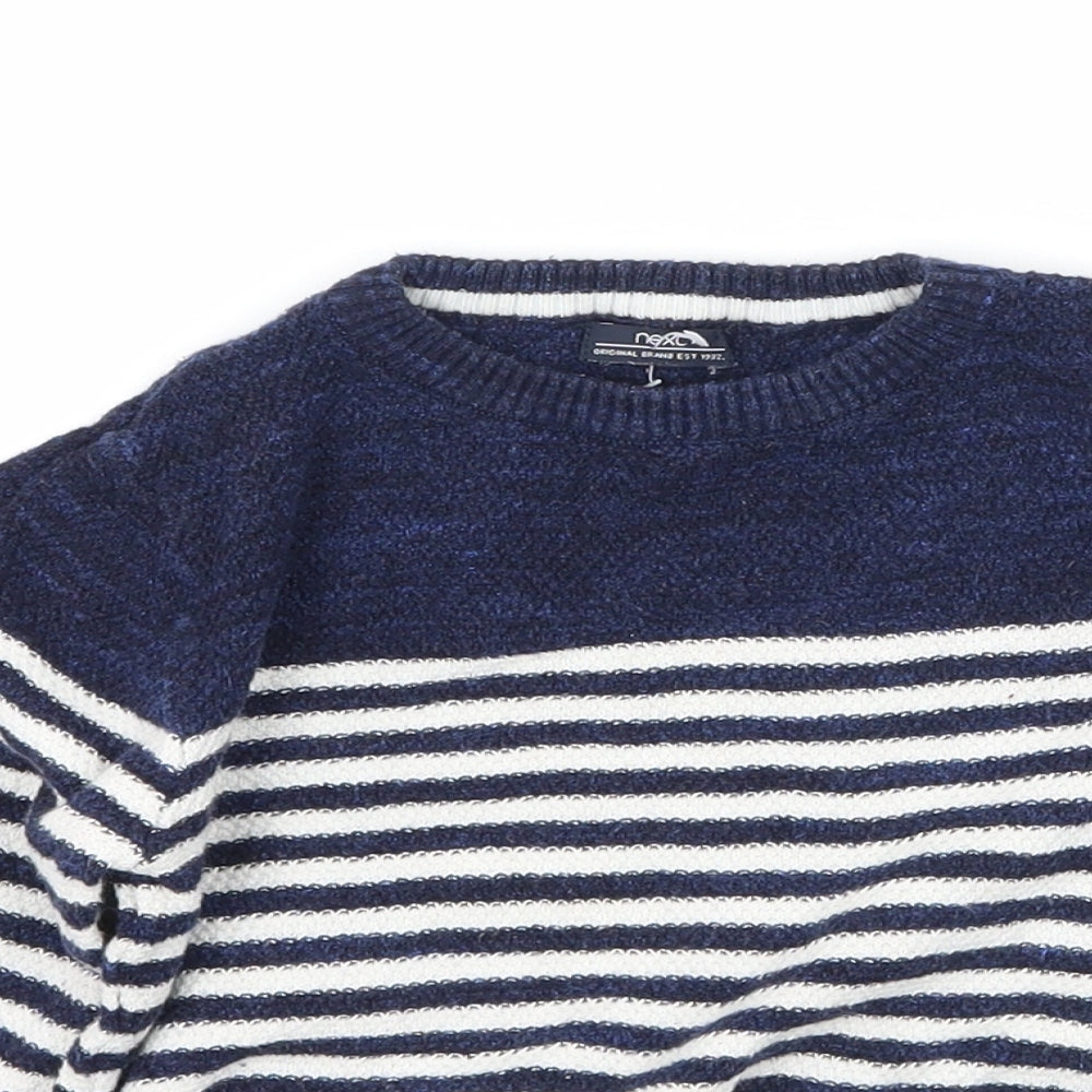 NEXT Boys Blue Striped Knit Pullover Jumper Size 18-24 Months