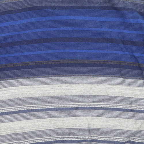 RJR.John Rocha Mens Blue Striped Knit Pullover Jumper Size XL