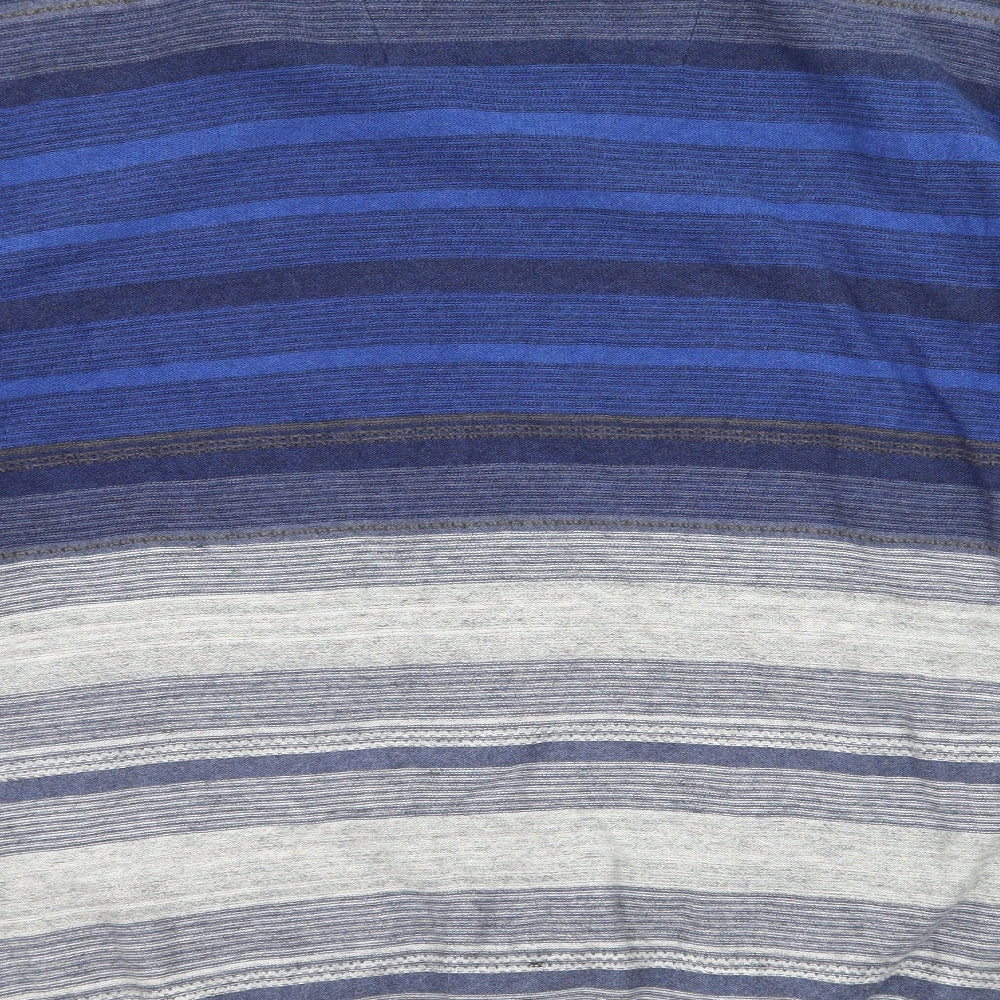 RJR.John Rocha Mens Blue Striped Knit Pullover Jumper Size XL