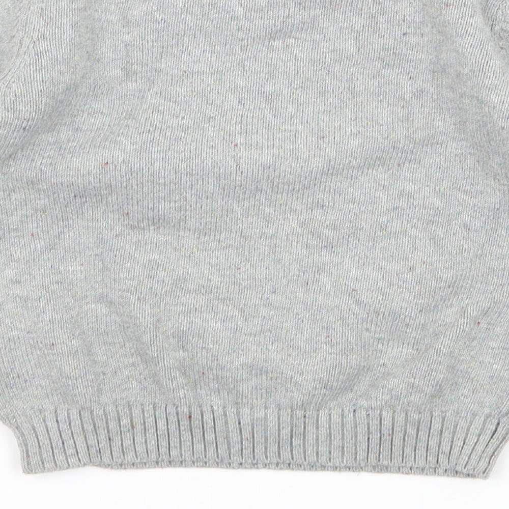 Marks and Spencer Boys Grey  Knit Pullover Jumper Size 3-4 Years  - Santa Claus