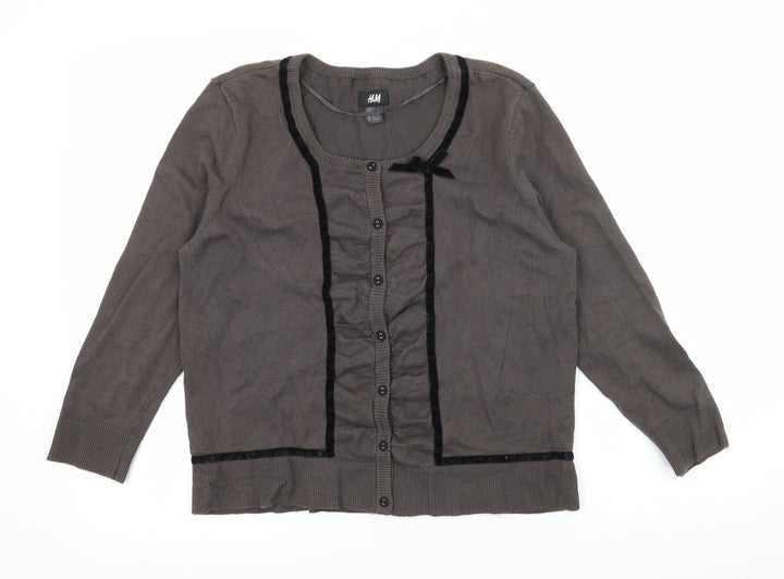 H&M Womens Grey Knit Cardigan Jumper Size M