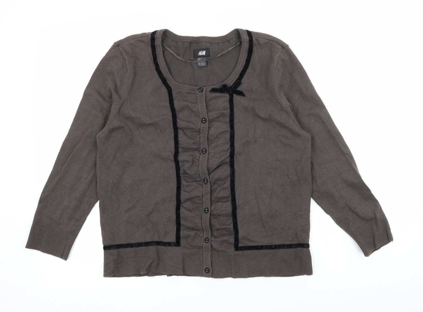 H&M Womens Grey  Knit Cardigan Jumper Size M