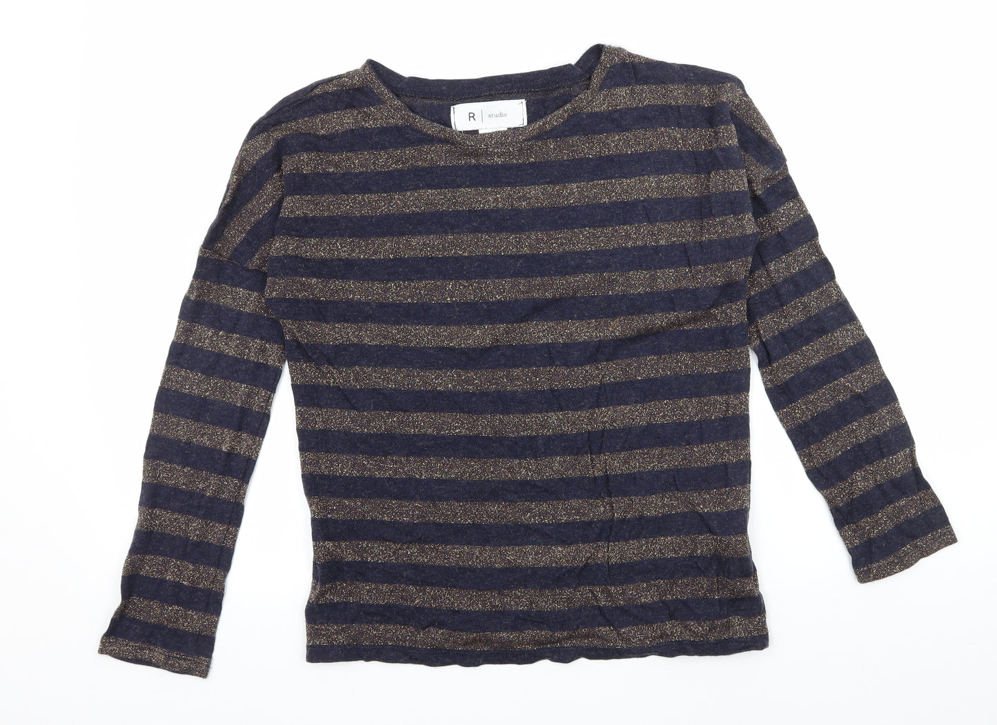 La Redoute Womens Blue Striped Knit Pullover Jumper Size 6