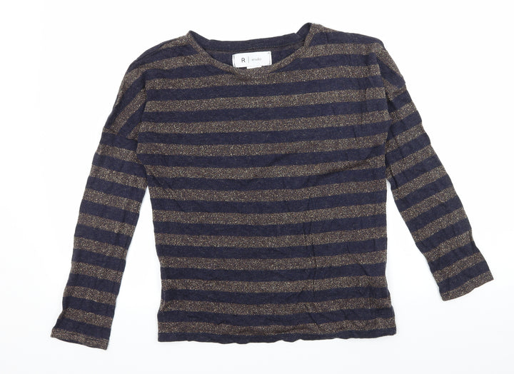 La Redoute Womens Blue Striped Knit Pullover Jumper Size 6