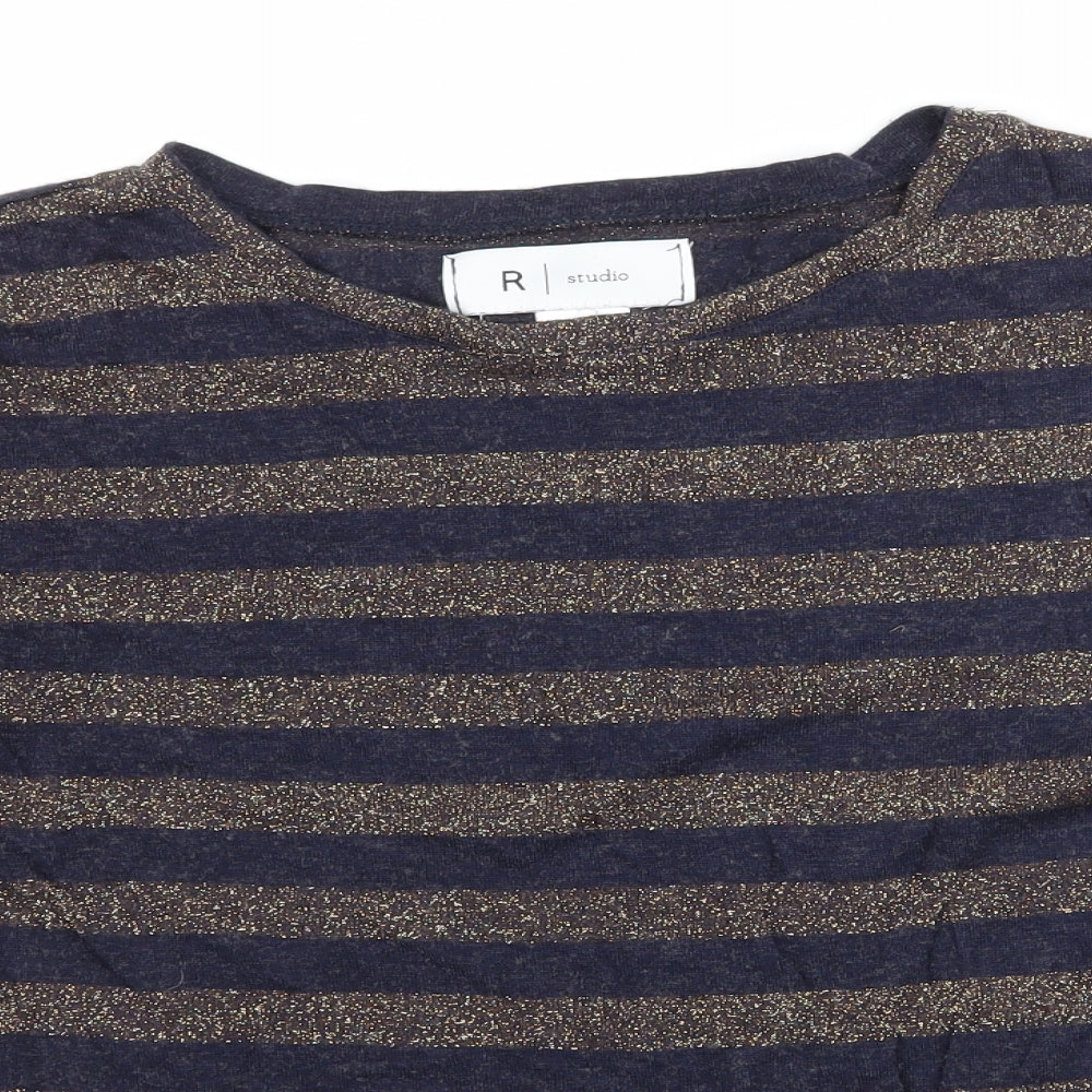 La Redoute Womens Blue Striped Knit Pullover Jumper Size 6