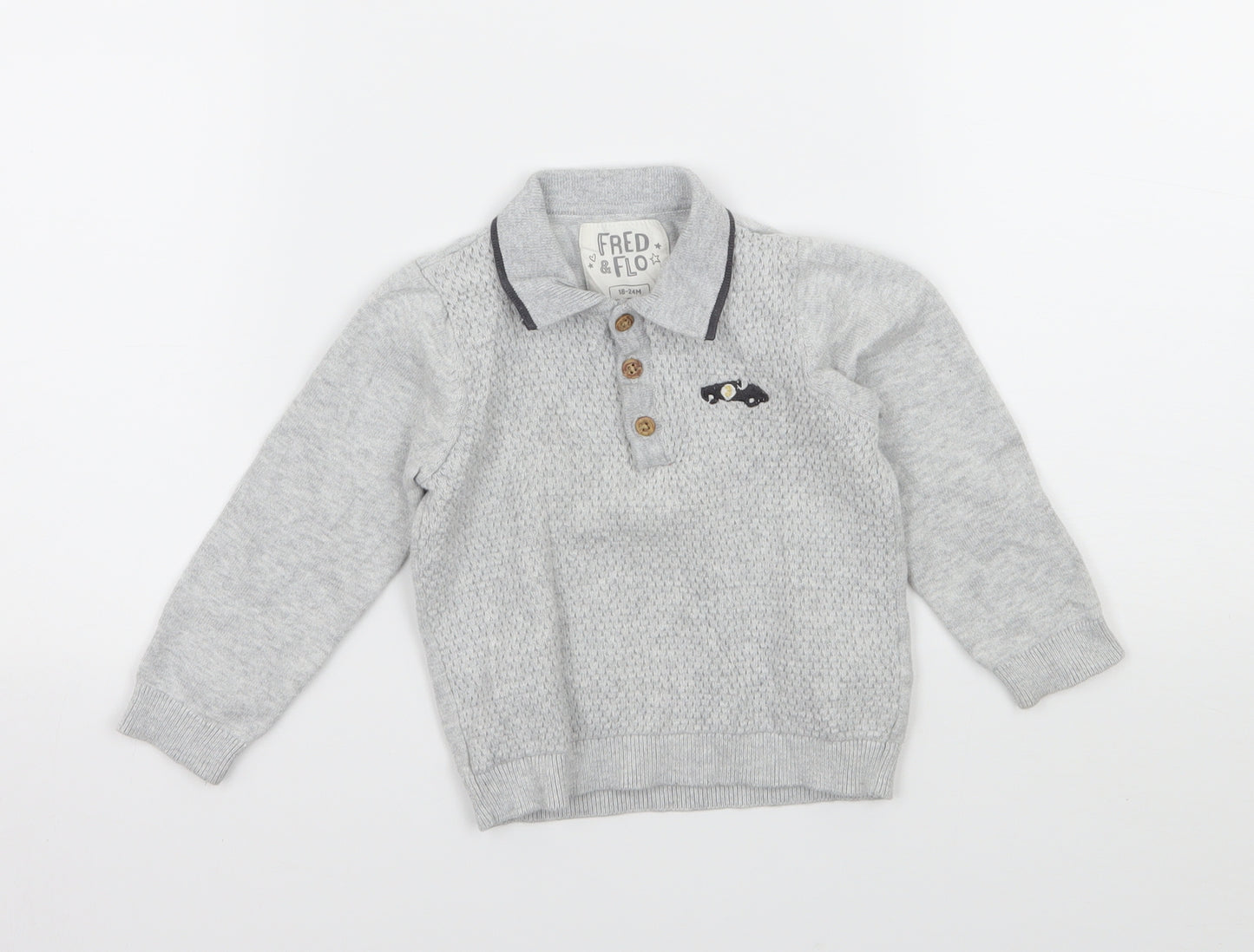 F&F Boys Grey  Knit Pullover Jumper Size 18-24 Months