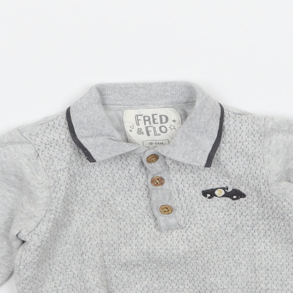 F&F Boys Grey  Knit Pullover Jumper Size 18-24 Months
