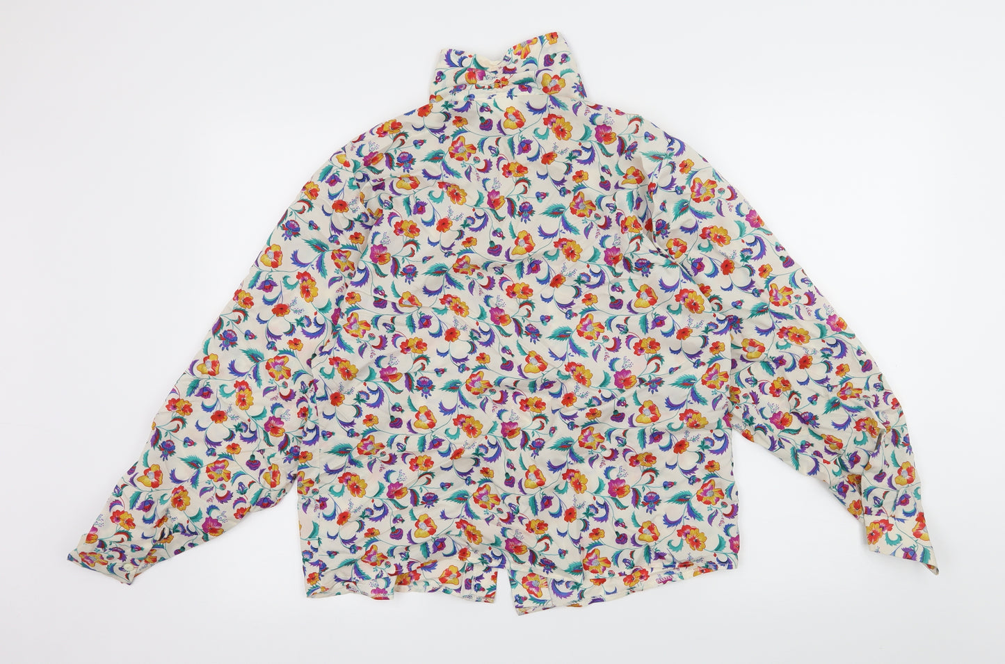 Features Womens Ivory Floral  Basic Blouse Size 16