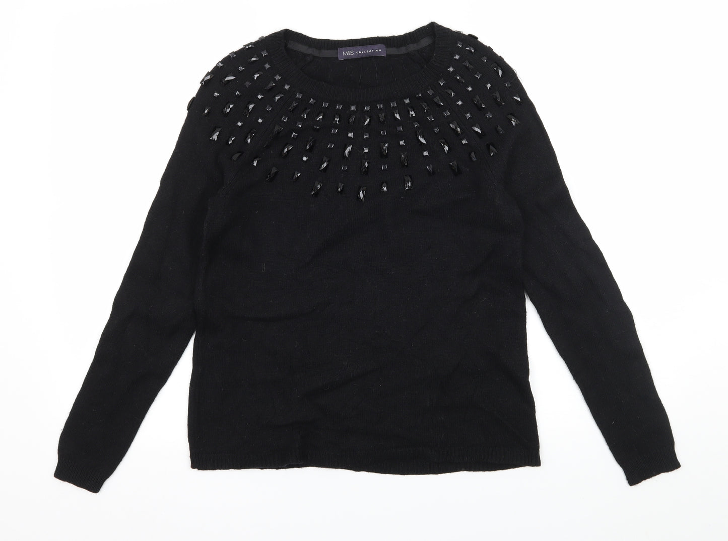 Marks and Spencer Womens Black  Knit Pullover Jumper Size 14