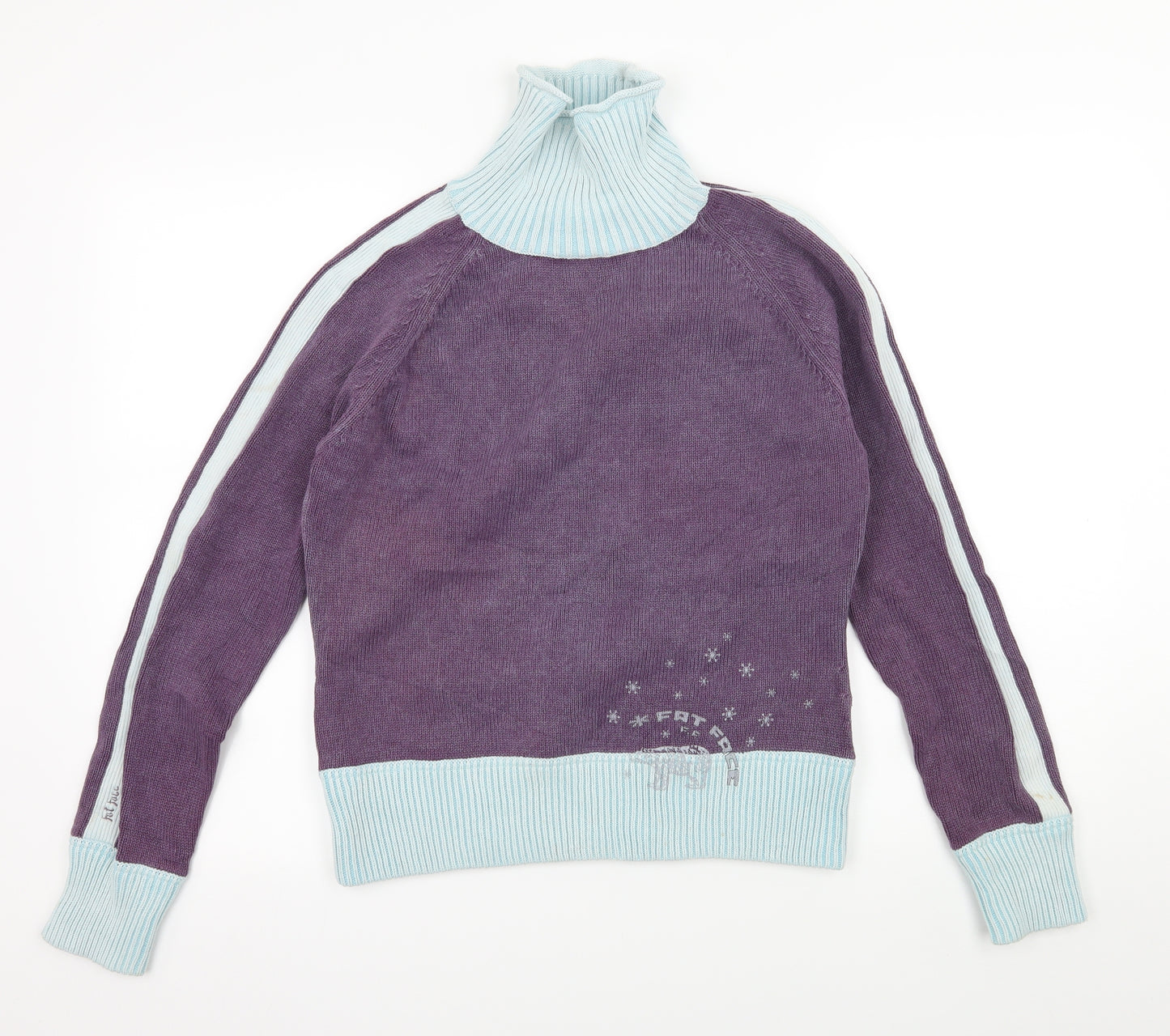 Fat Face Womens Purple Striped Knit Pullover Jumper Size 10