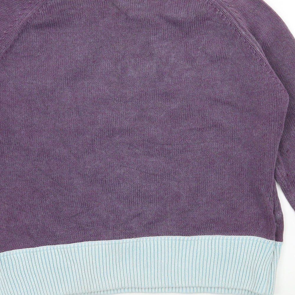 Fat Face Womens Purple Striped Knit Pullover Jumper Size 10