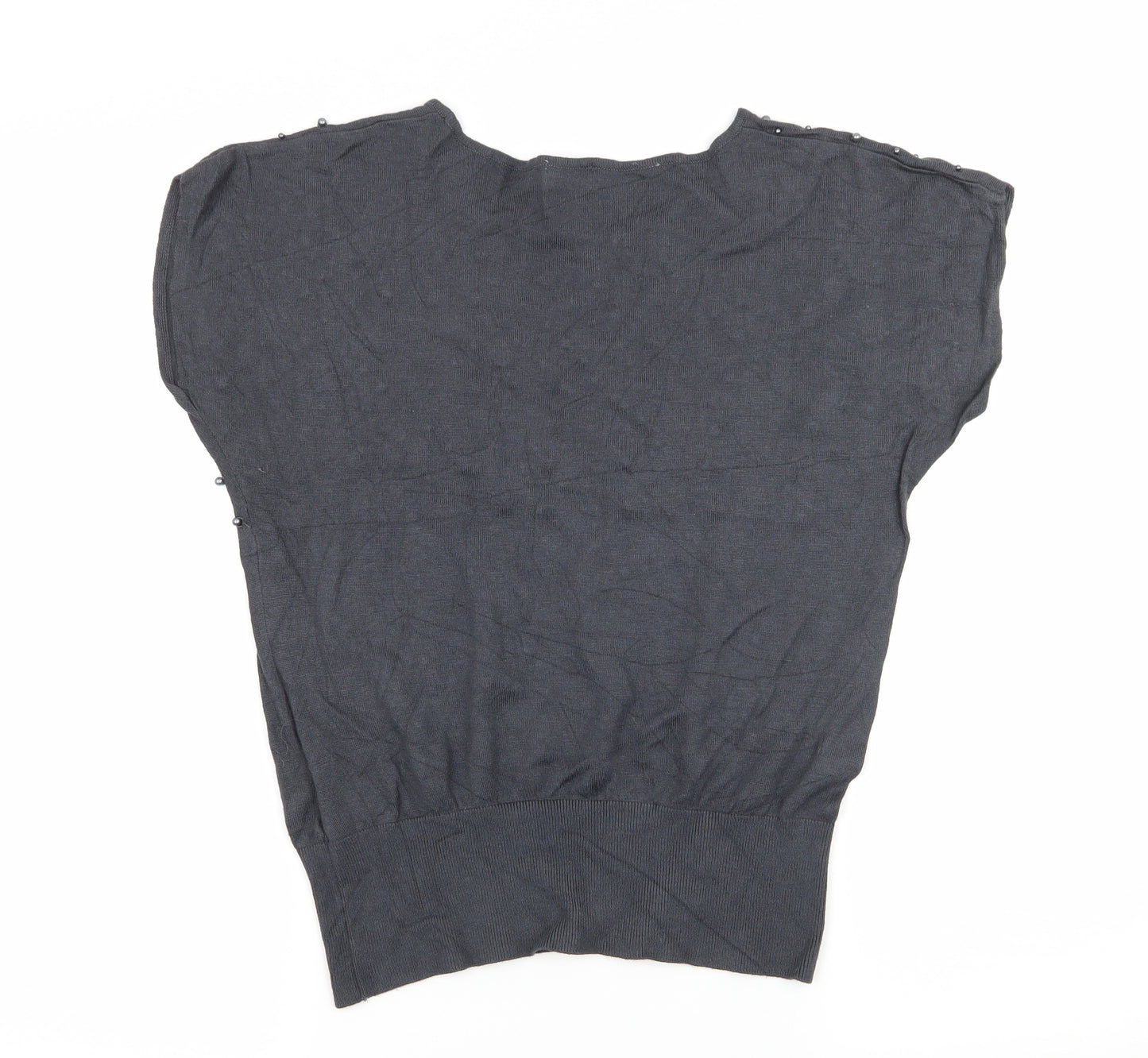 H&M Womens Grey  Knit Basic T-Shirt Size S