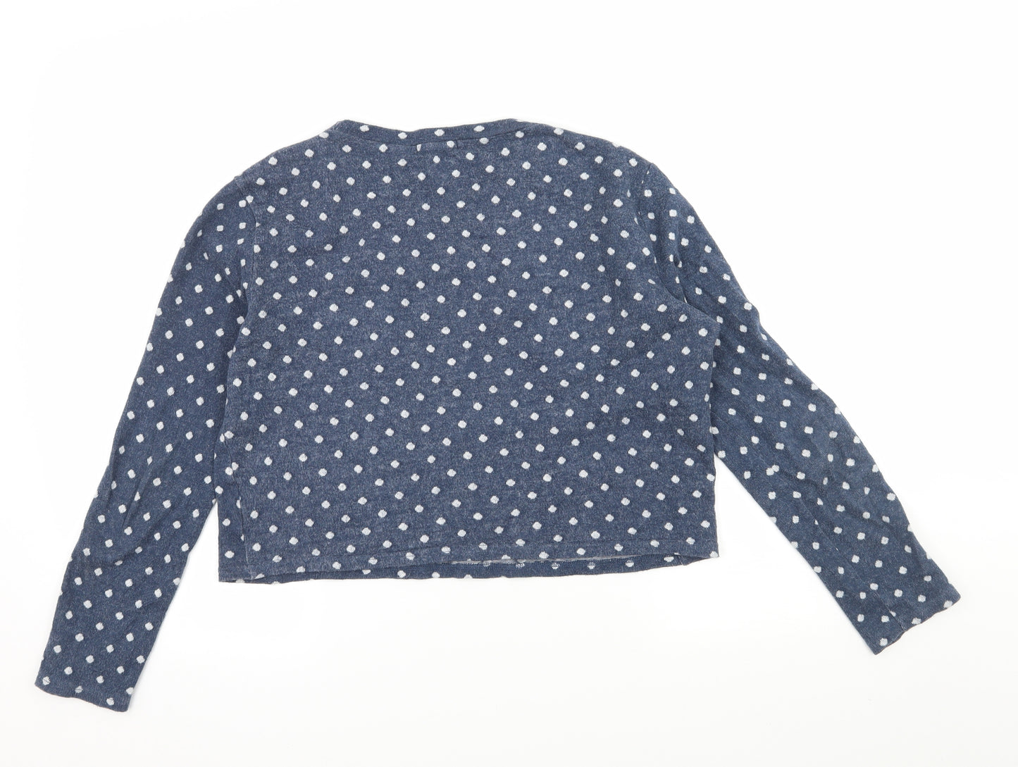 Cooperative Womens Blue Polka Dot Jersey Basic T-Shirt Size M