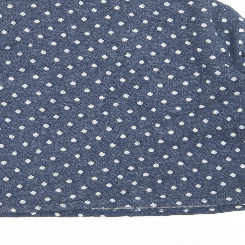 Cooperative Womens Blue Polka Dot Jersey Basic T-Shirt Size M