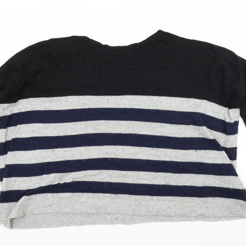 Whistles Womens Grey Striped Knit Pullover Jumper Size M