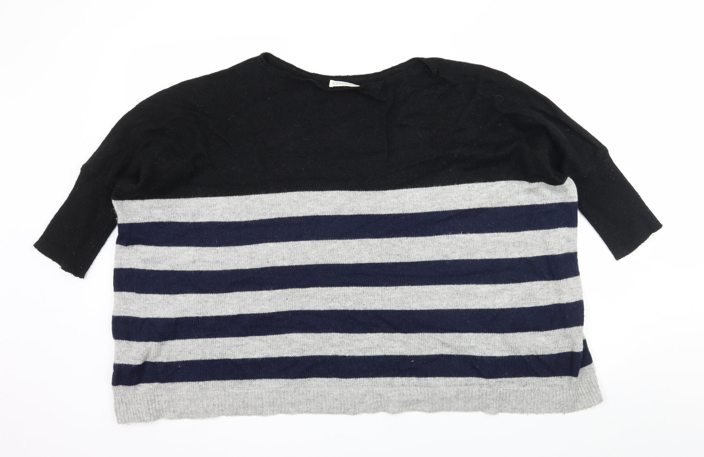 Whistles Womens Grey Striped Knit Pullover Jumper Size M