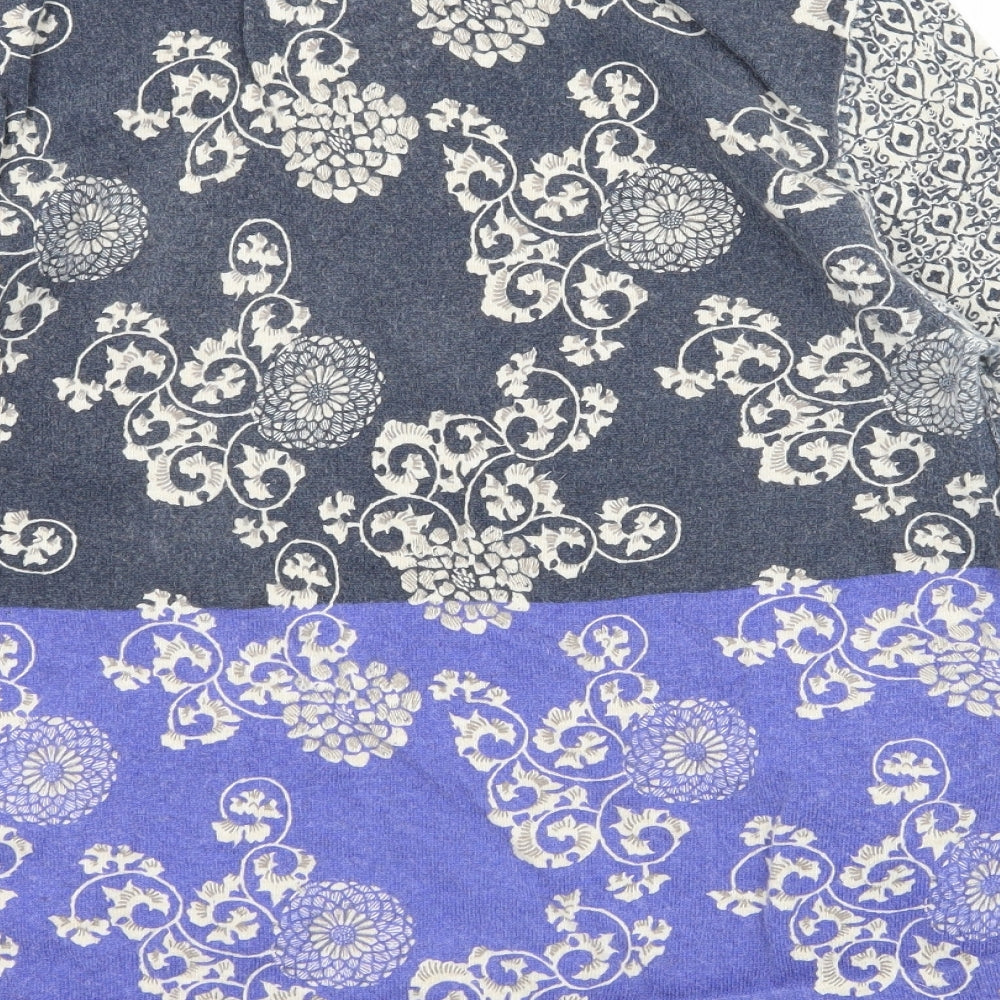 White Stuff Womens Blue Geometric Knit Pullover Jumper Size 14