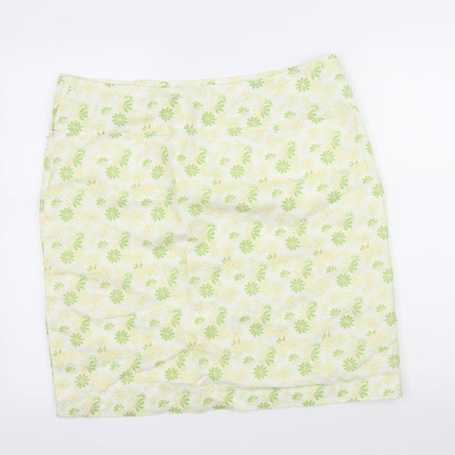 Kaliko Womens Green Geometric  A-Line Skirt Size 18