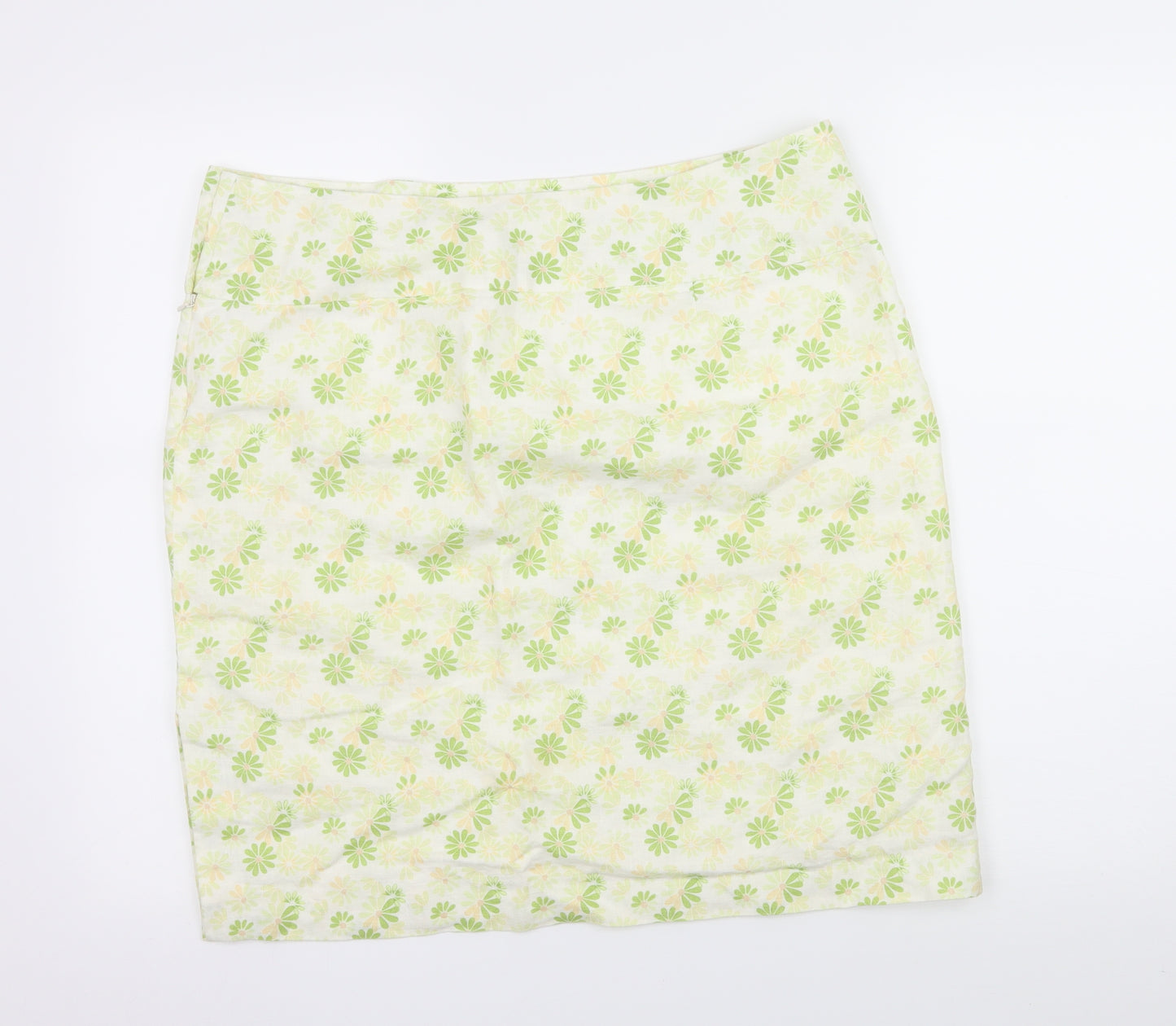 Kaliko Womens Green Geometric  A-Line Skirt Size 18