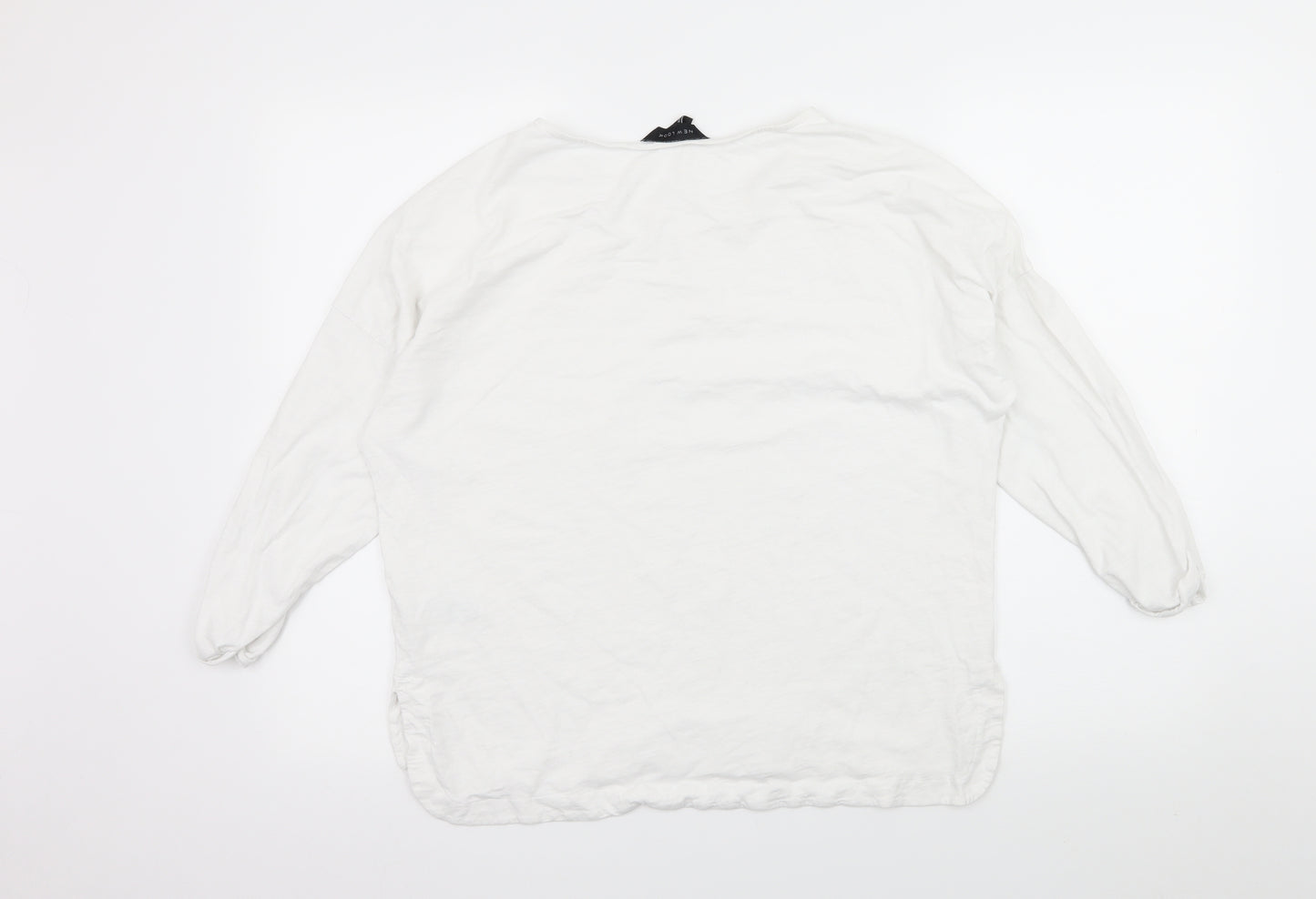 New Look Womens White  Jersey Basic T-Shirt Size 16