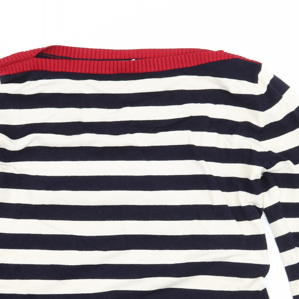 Marks and Spencer Womens Blue Striped Knit Pullover Jumper Size 10