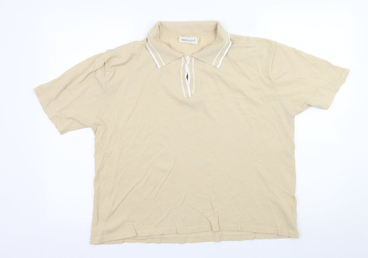 Bonmarché Womens Beige Knit Basic T-Shirt Size XL