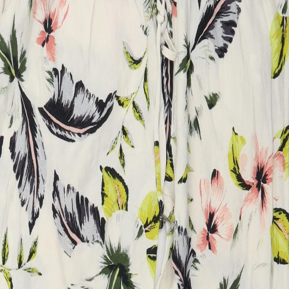 F&F Womens White Floral  Trousers  Size 10 L26 in