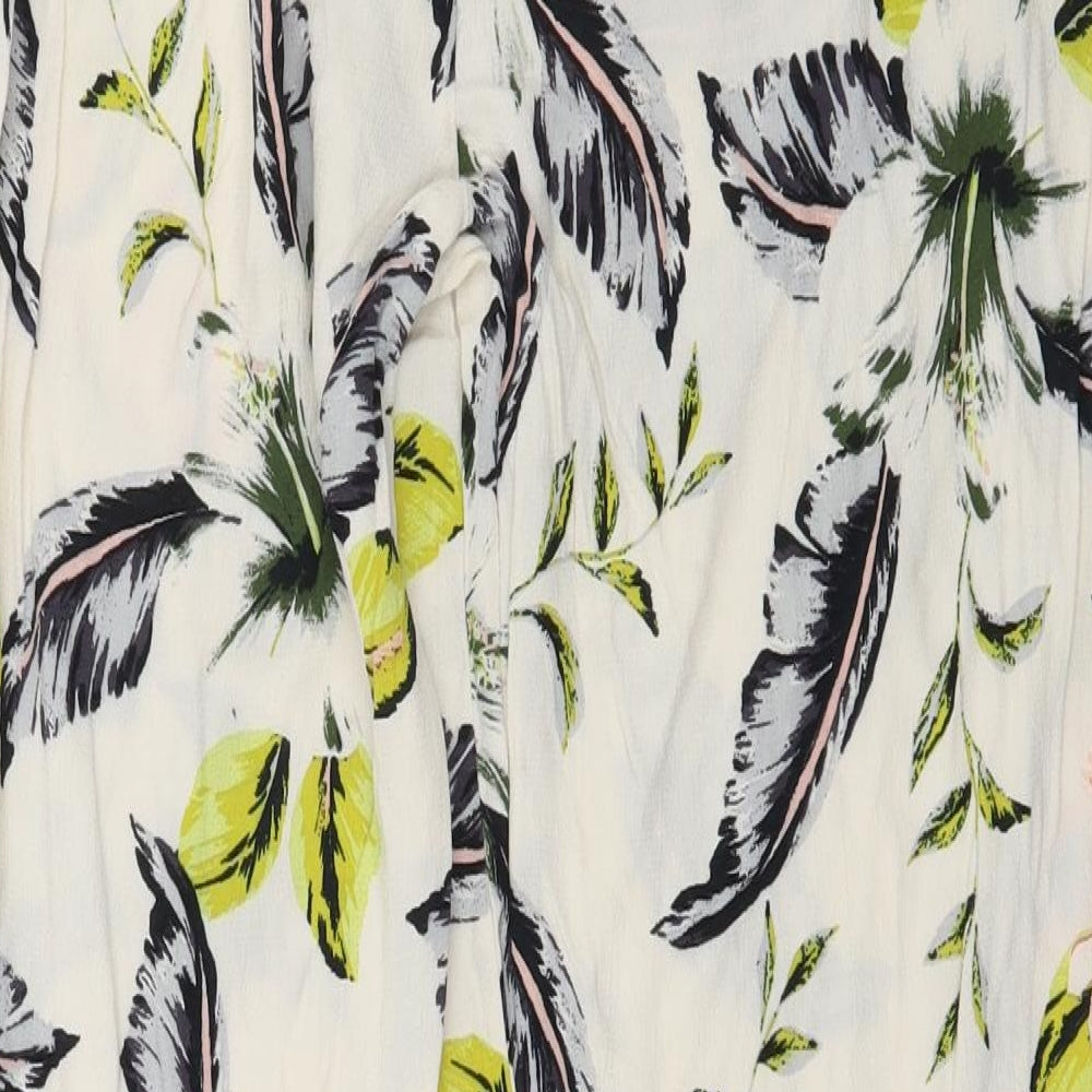 F&F Womens White Floral  Trousers  Size 10 L26 in