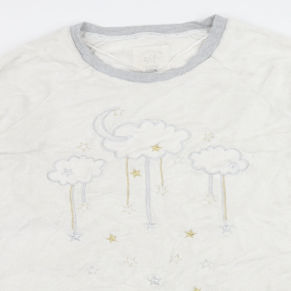 TU Womens White Geometric Microfibre Top Pyjama Top Size XL