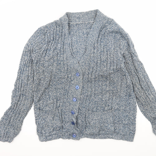 Preworn Womens Blue  Knit Cardigan Jumper Size 8