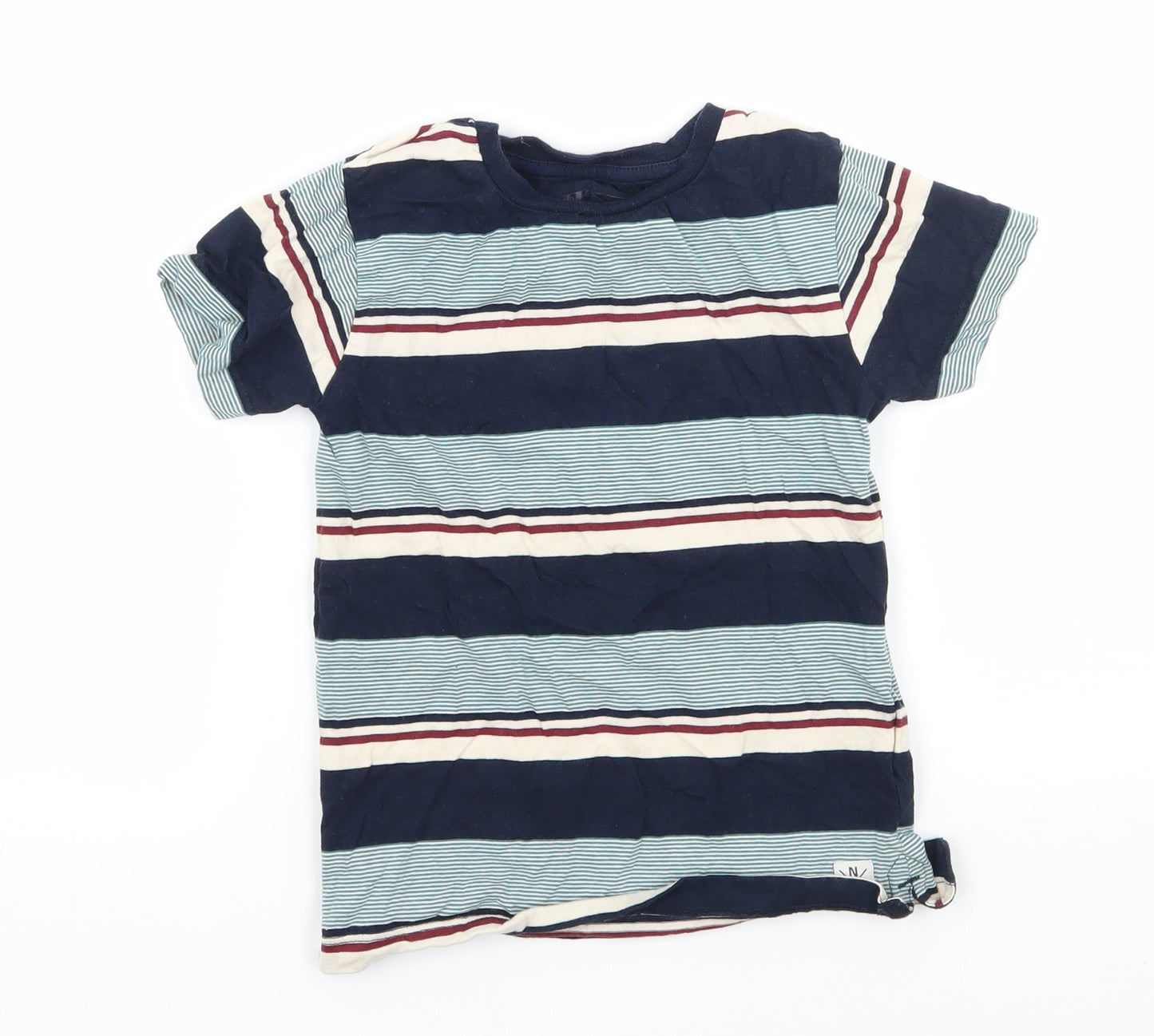 NEXT Boys Blue Striped Jersey Basic T-Shirt Size 2-3 Years