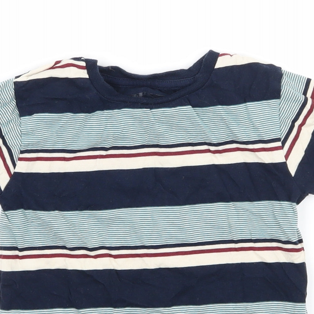 NEXT Boys Blue Striped Jersey Basic T-Shirt Size 2-3 Years
