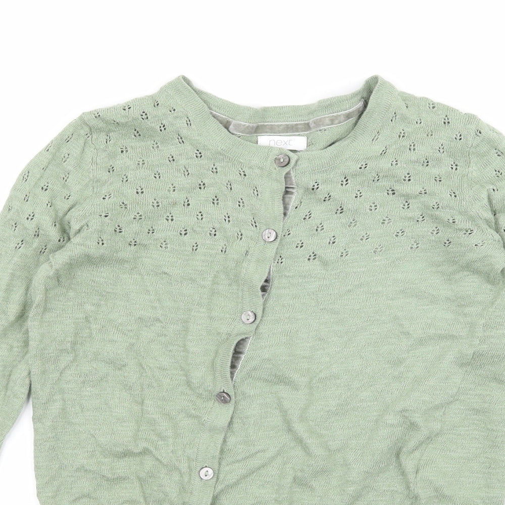NEXT Girls Green  Knit Cardigan Jumper Size 9 Years
