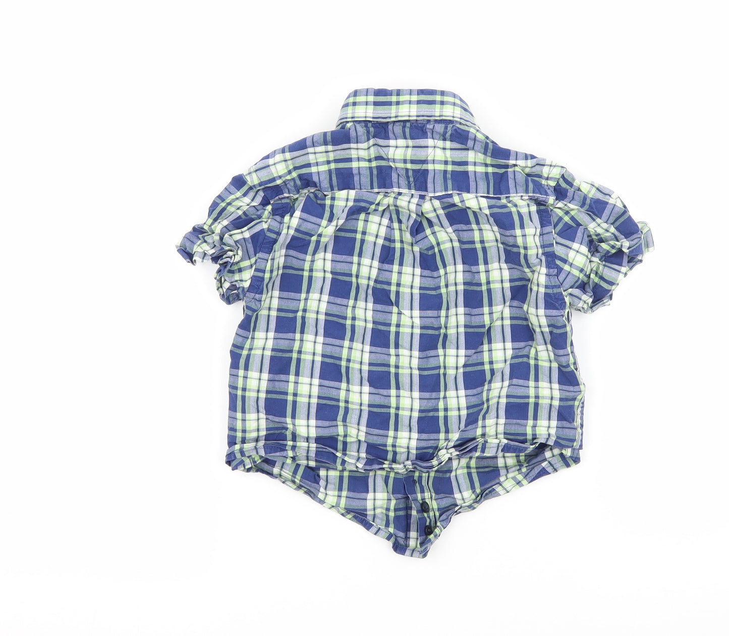 Tommy Hilfiger Boys Blue Plaid  Basic Button-Up Size 3 Years