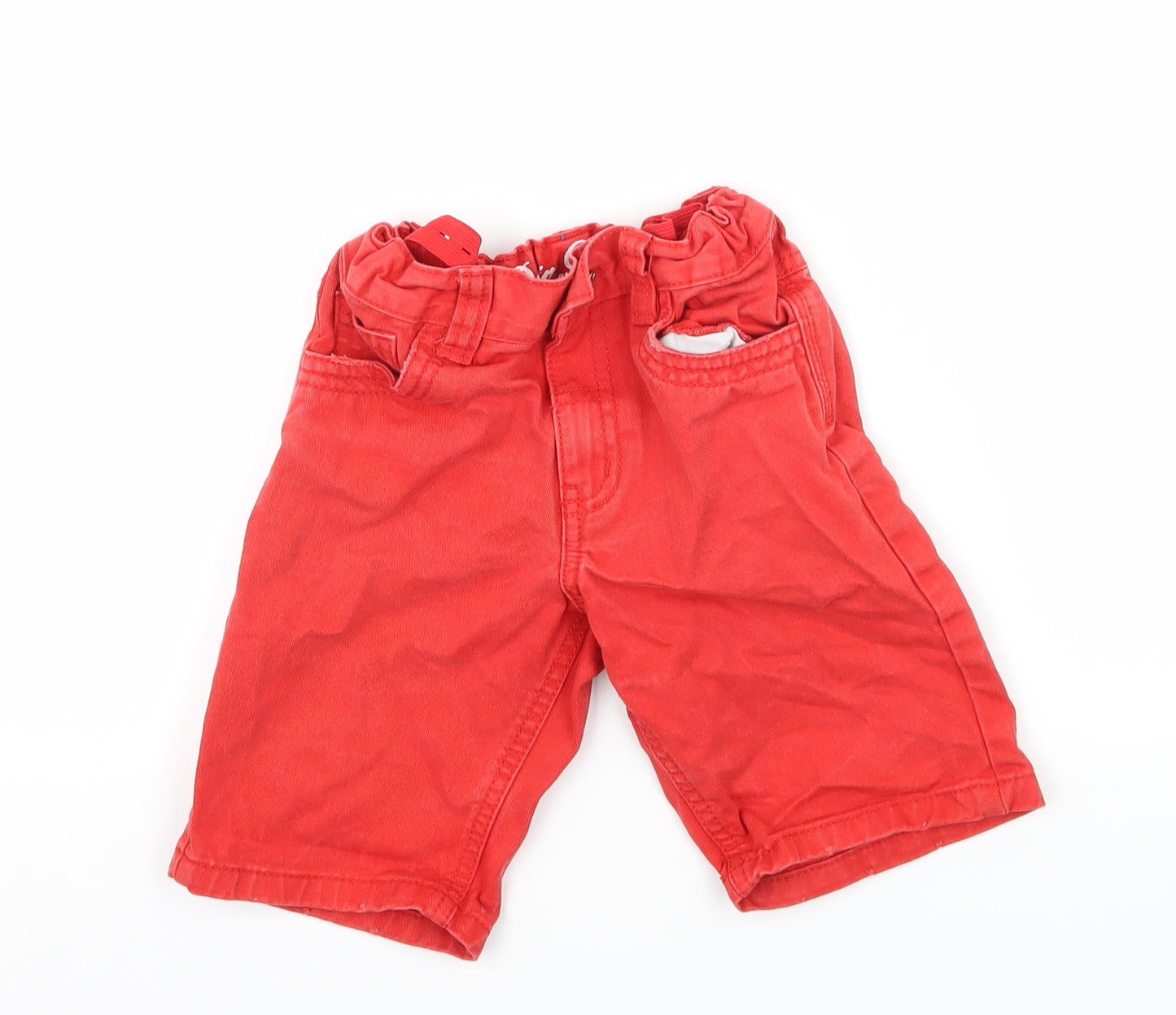 Denim & Co. Boys Red  Denim Bermuda Shorts Size 5-6 Years