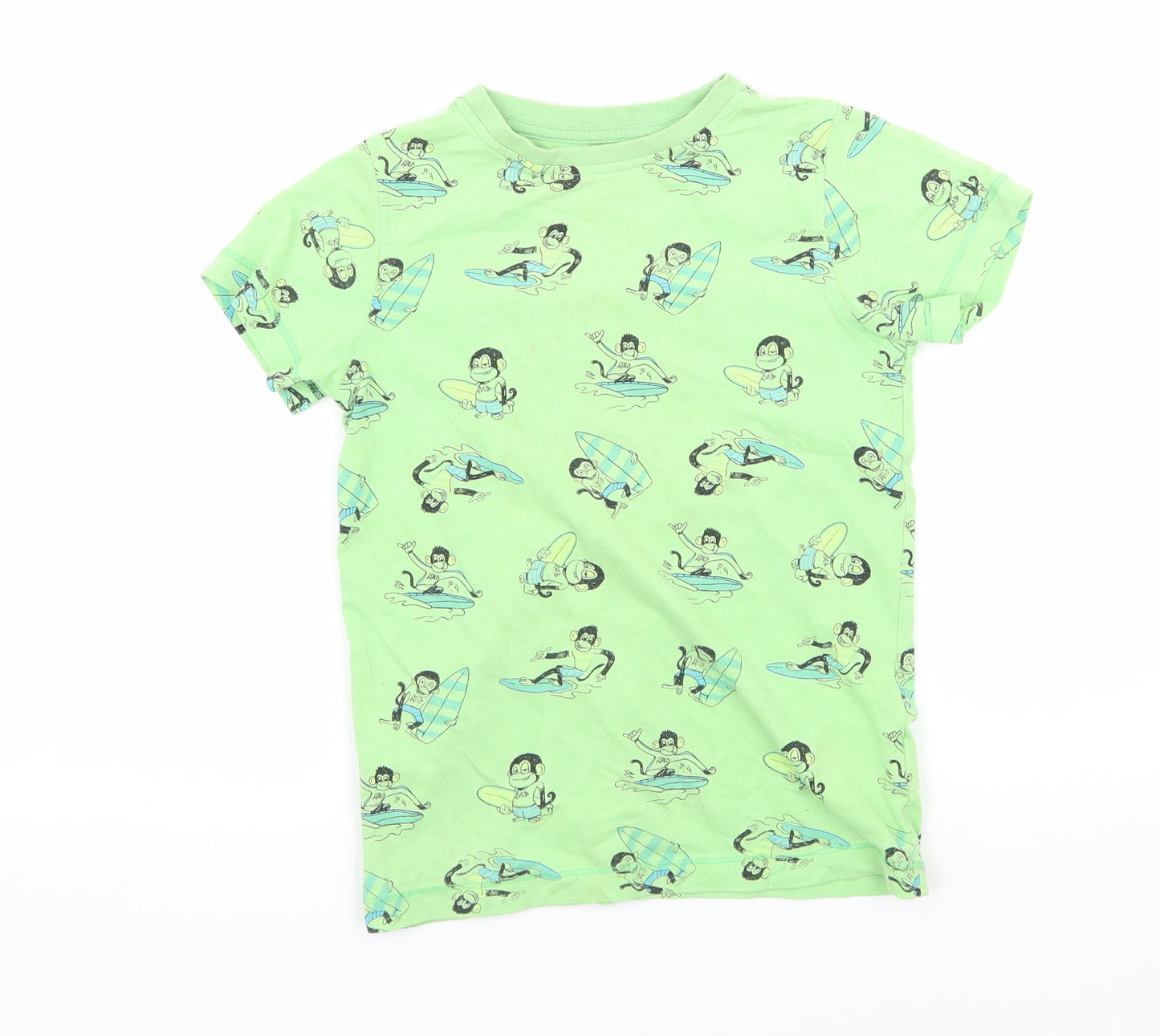 NEXT Boys Green  Jersey Basic T-Shirt Size 6 Years  - Monkey print