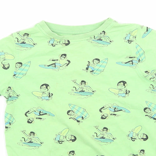 NEXT Boys Green  Jersey Basic T-Shirt Size 6 Years  - Monkey print