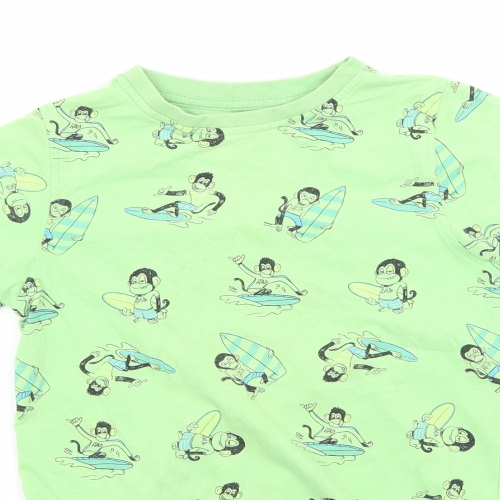 NEXT Boys Green  Jersey Basic T-Shirt Size 6 Years  - Monkey print