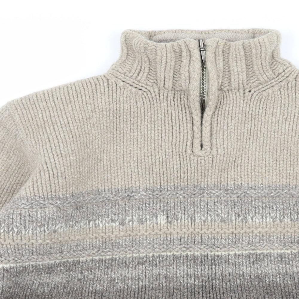 NEXT Mens Brown Striped Knit Pullover Jumper Size M