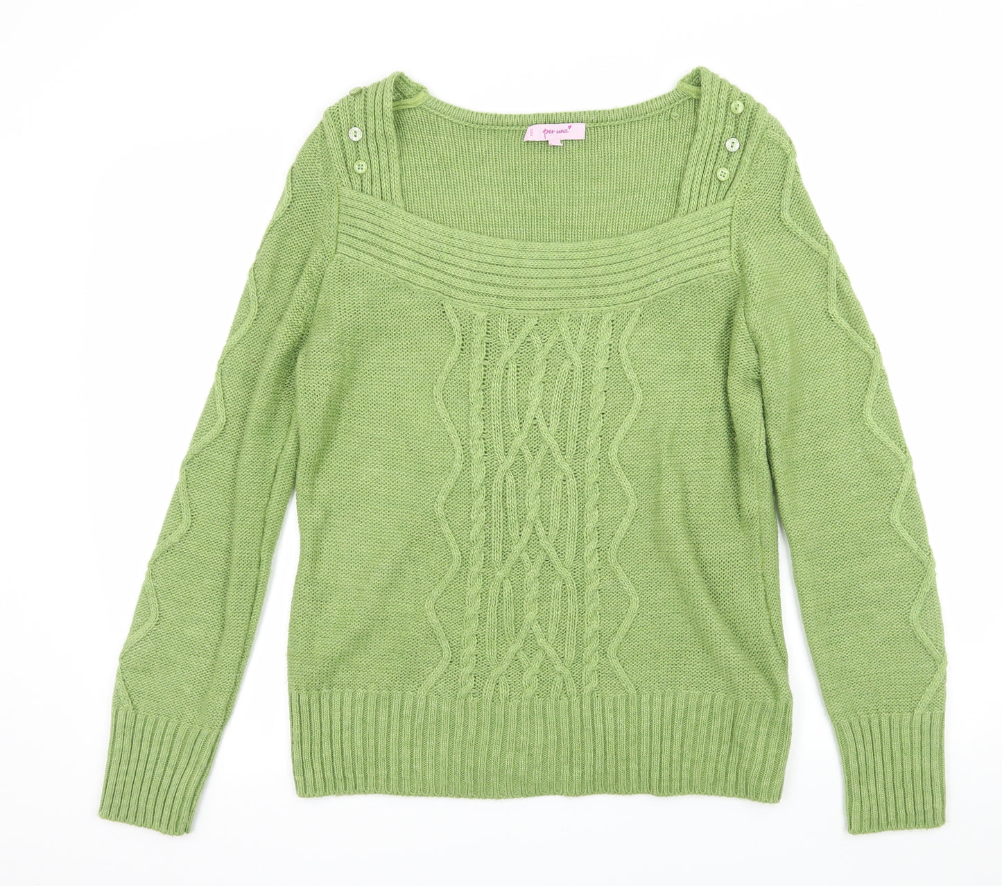 Per Una Womens Green  Knit Pullover Jumper Size M