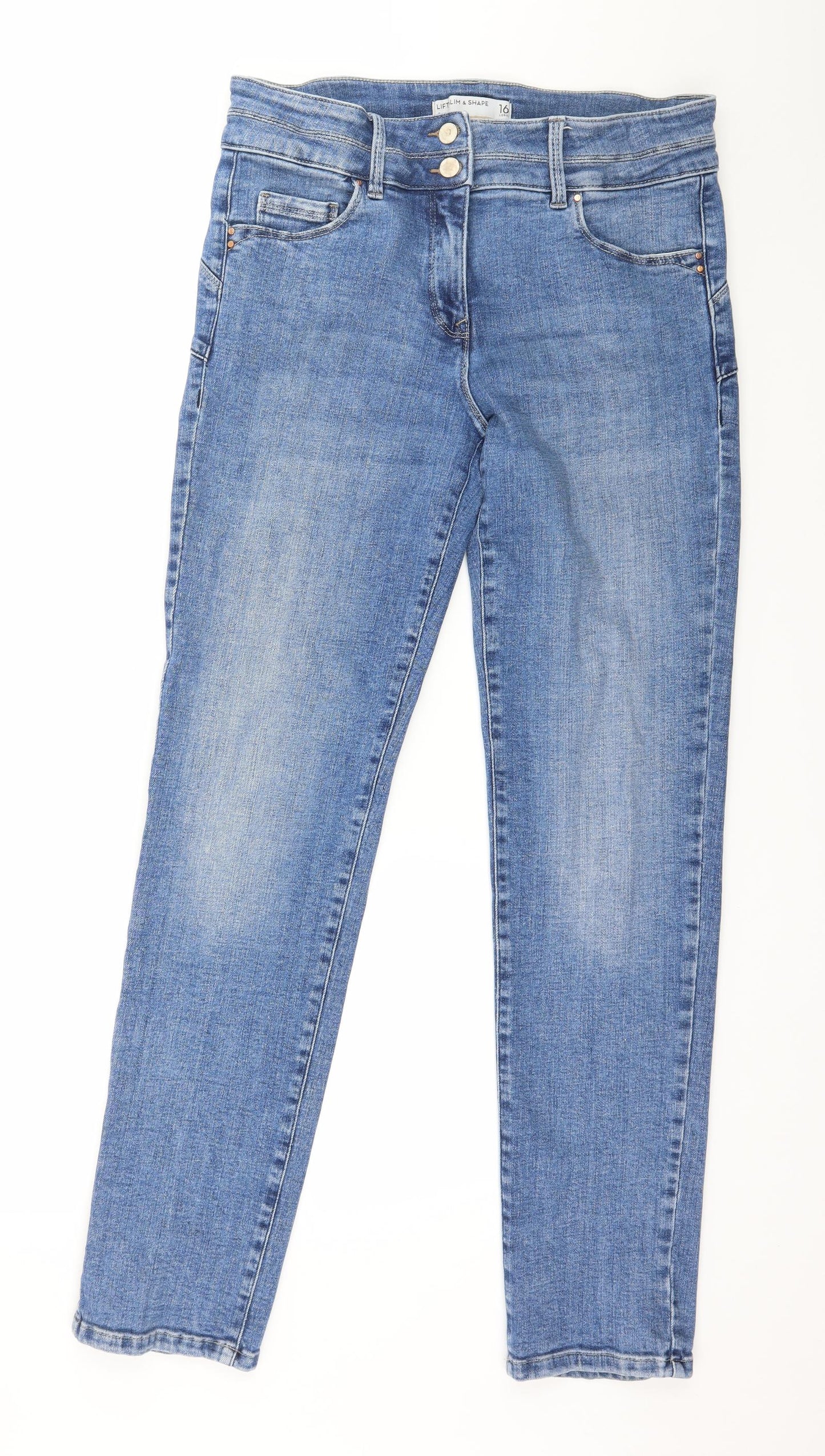 NEXT Womens Blue  Denim Skinny Jeans Size 16 L32 in