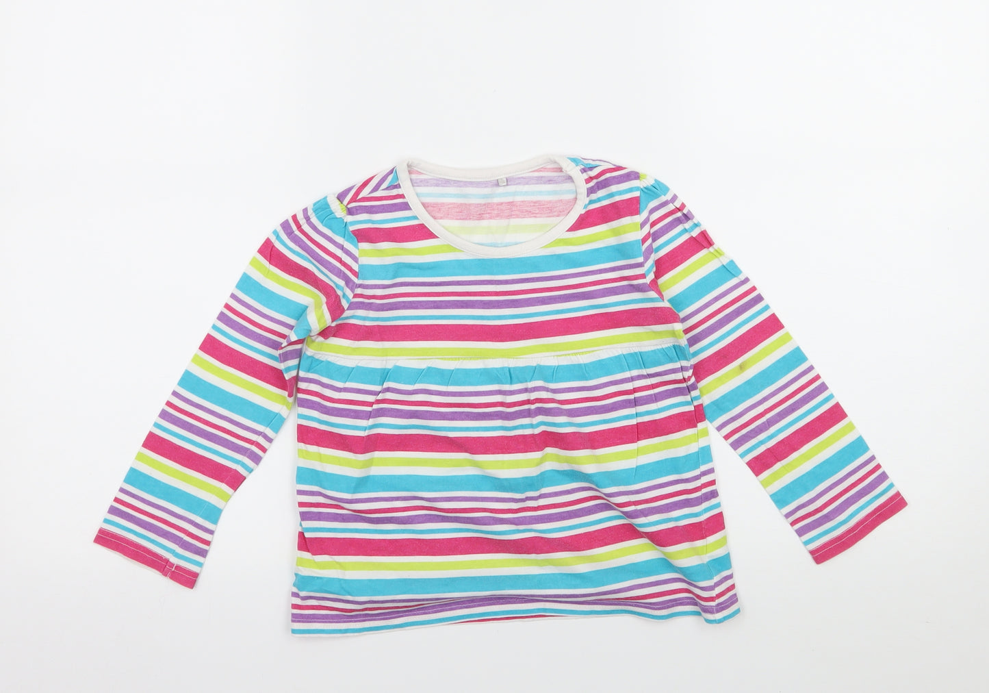 George Girls Multicoloured Striped Jersey Basic T-Shirt Size 4-5 Years
