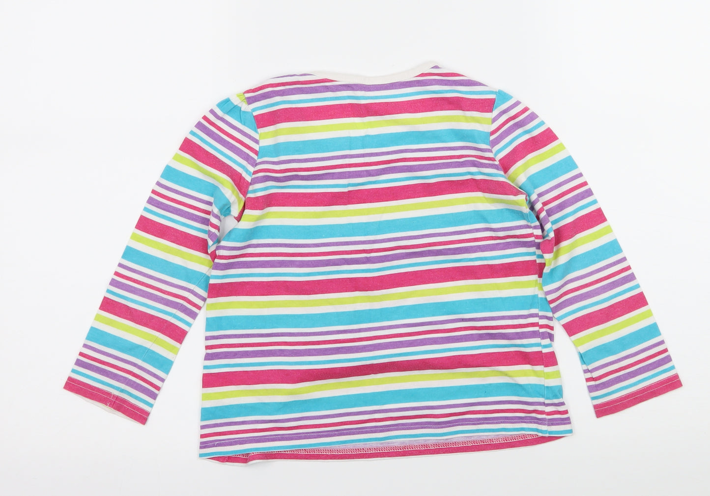George Girls Multicoloured Striped Jersey Basic T-Shirt Size 4-5 Years