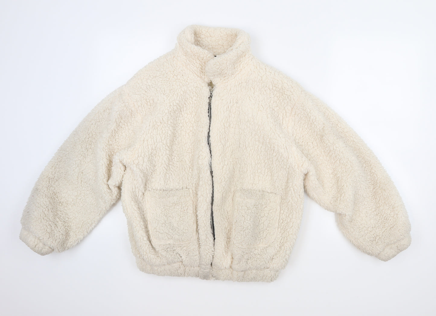 Lanshifei Womens Ivory  Fleece Jacket Coatigan Size L