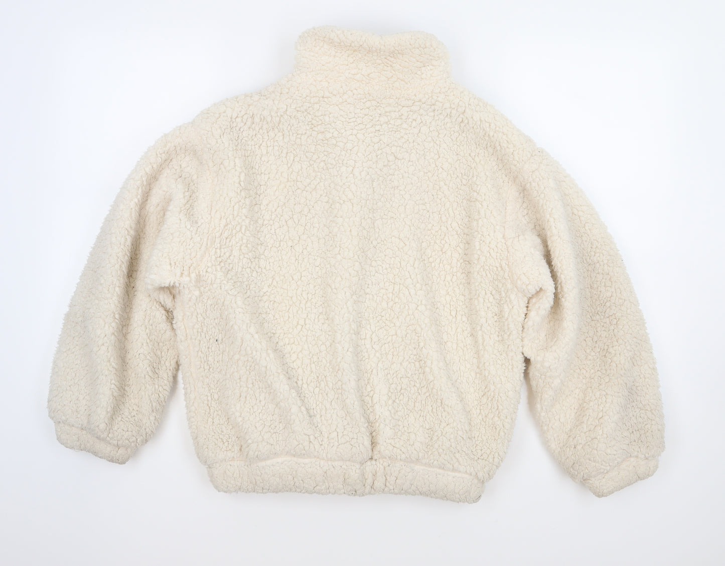 Lanshifei Womens Ivory  Fleece Jacket Coatigan Size L