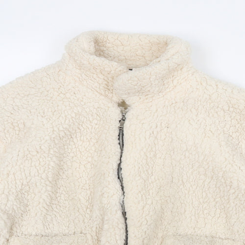 Lanshifei Womens Ivory  Fleece Jacket Coatigan Size L